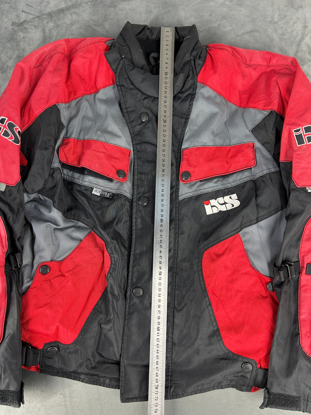 Giacca da moto IXS rosso e nero vintage – Uomo Taglia XL