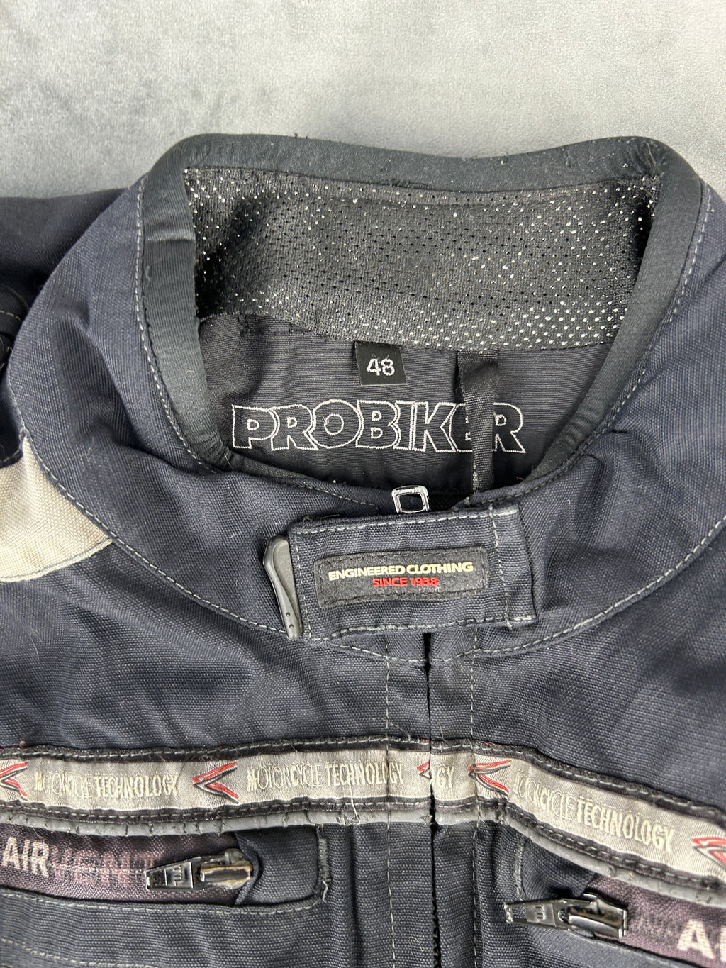 Giacca da moto Probiker blu navy vintage – Uomo Taglia L