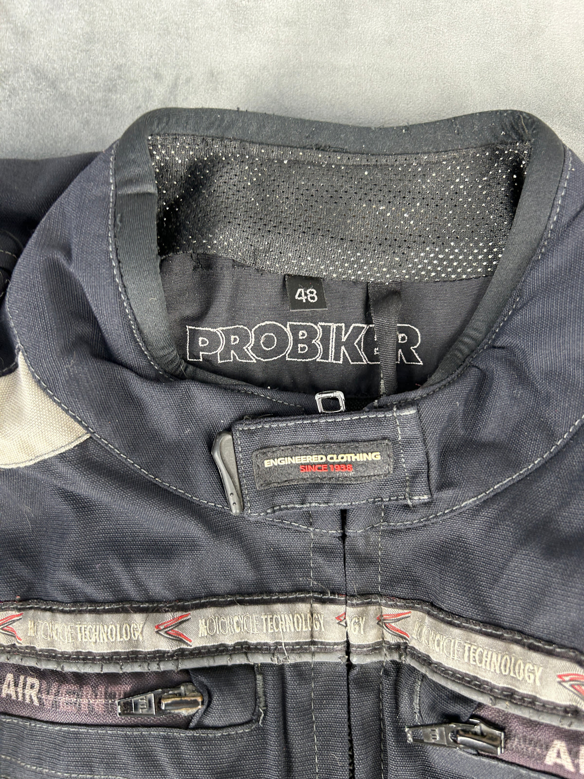 Giacca da moto Probiker blu navy vintage – Uomo Taglia L