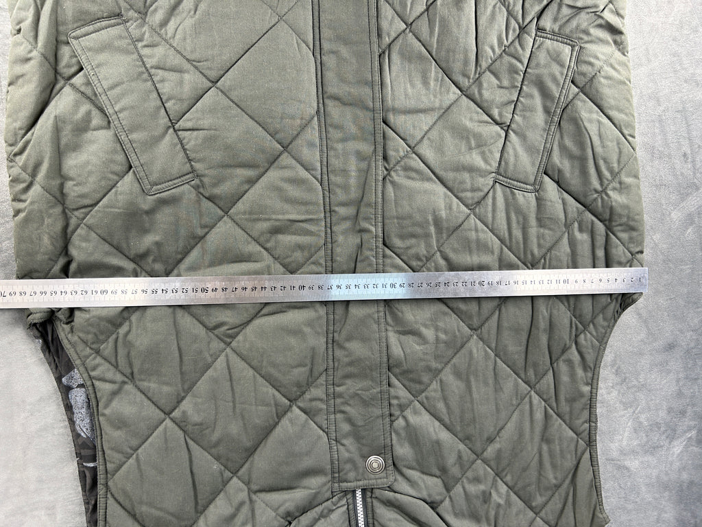 Gilet imbottito verde militare reversibile vintage – Uomo Taglia M