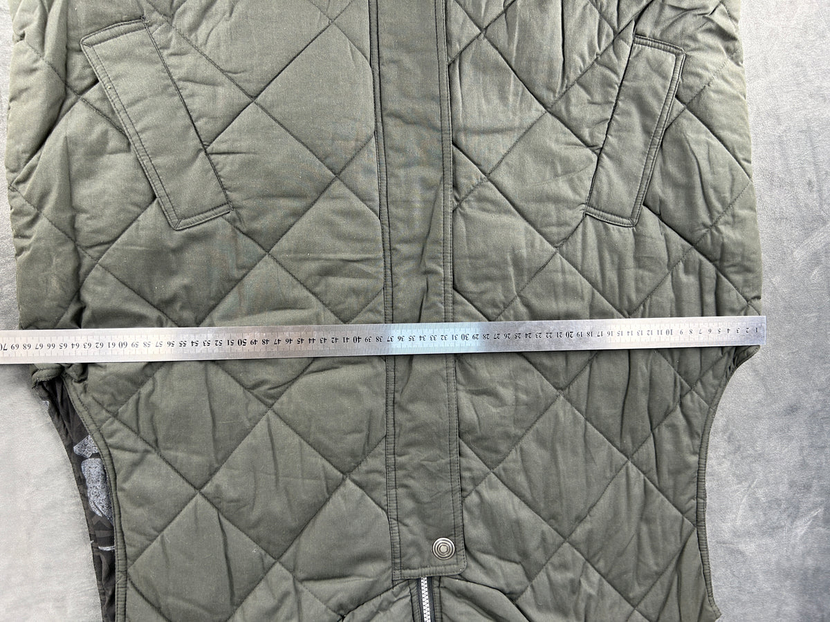 Gilet imbottito verde militare reversibile vintage – Uomo Taglia M