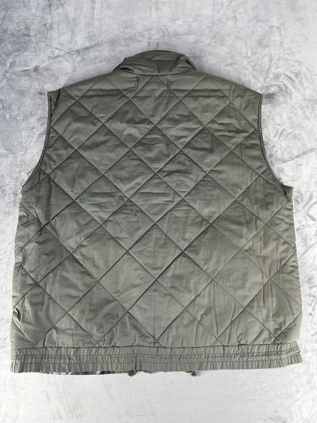 Gilet imbottito verde militare reversibile vintage – Uomo Taglia M