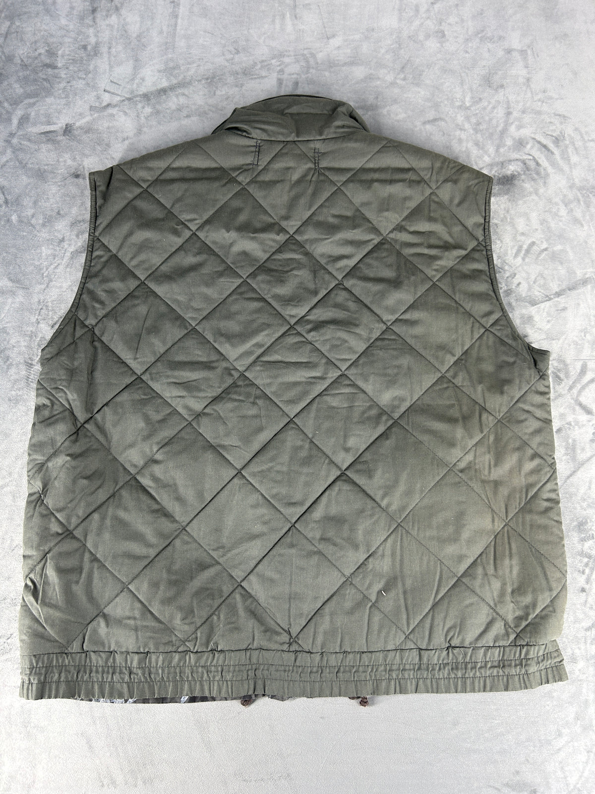 Gilet imbottito verde militare reversibile vintage – Uomo Taglia M