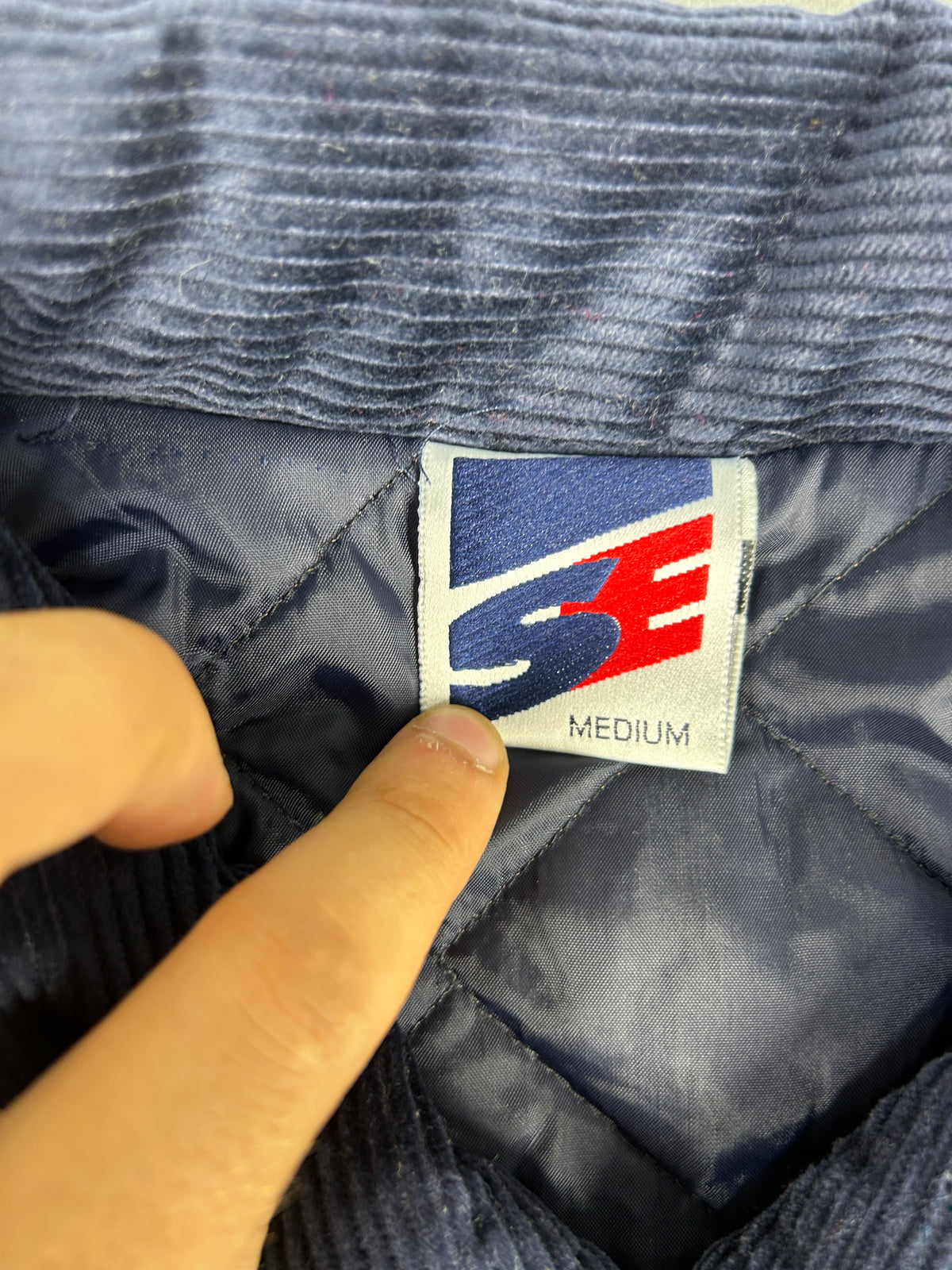 Giacca trapuntata blu navy Swingster vintage – Uomo Taglia M