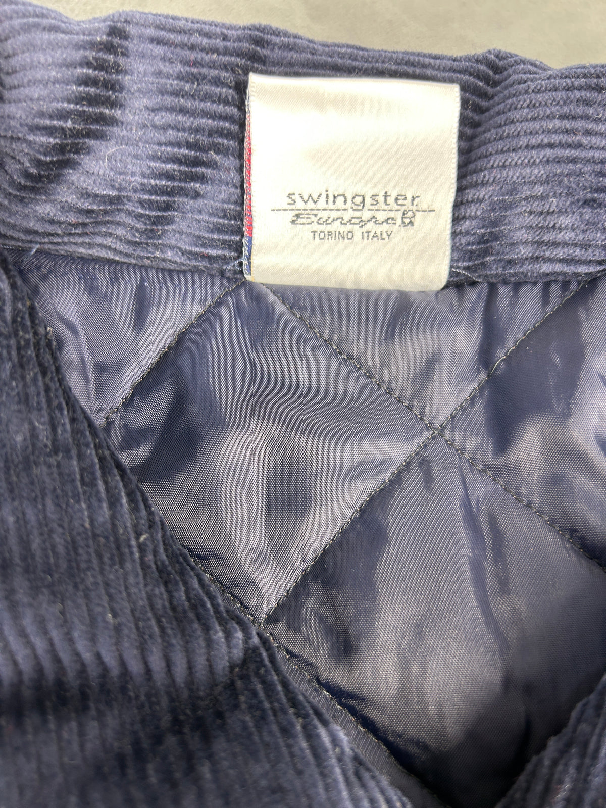 Giacca trapuntata blu navy Swingster vintage – Uomo Taglia M