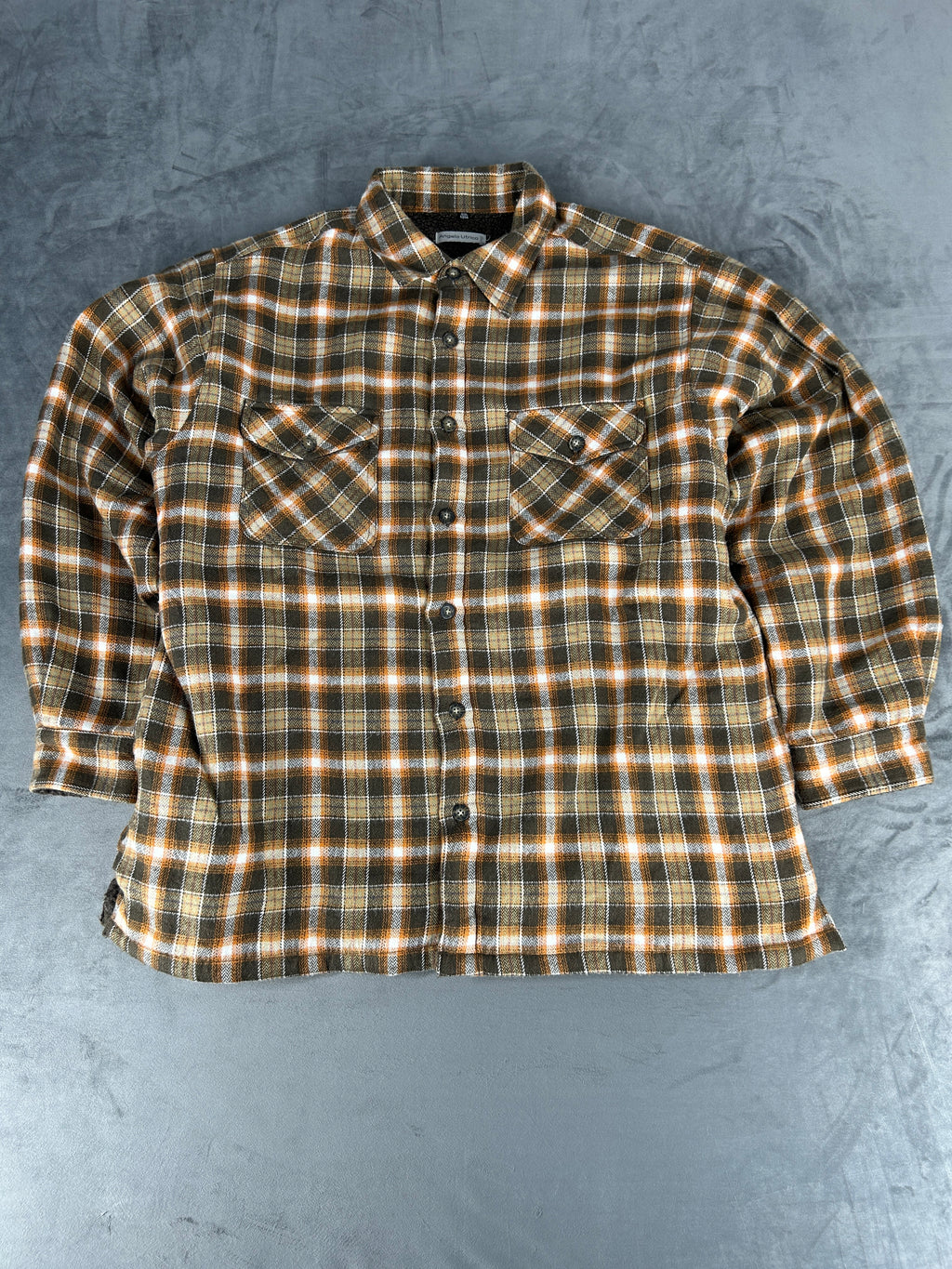 Camicia-giacca a quadri foderata in sherpa vintage – Uomo Taglia 2XL