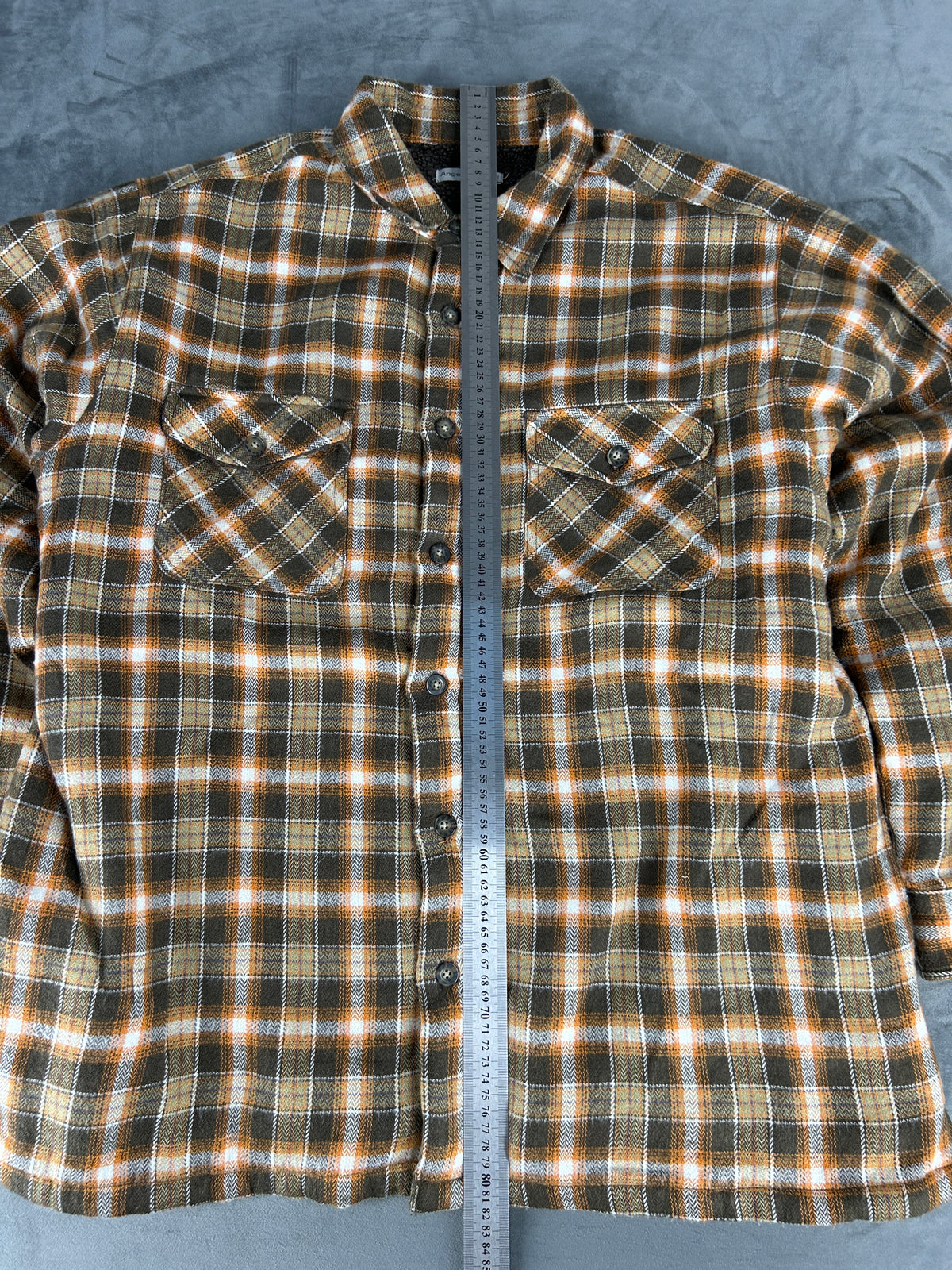 Camicia-giacca a quadri foderata in sherpa vintage – Uomo Taglia 2XL