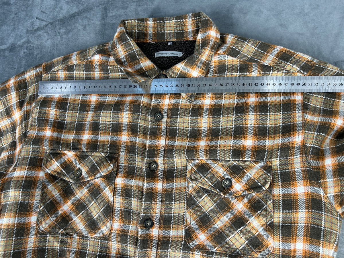 Camicia-giacca a quadri foderata in sherpa vintage – Uomo Taglia 2XL