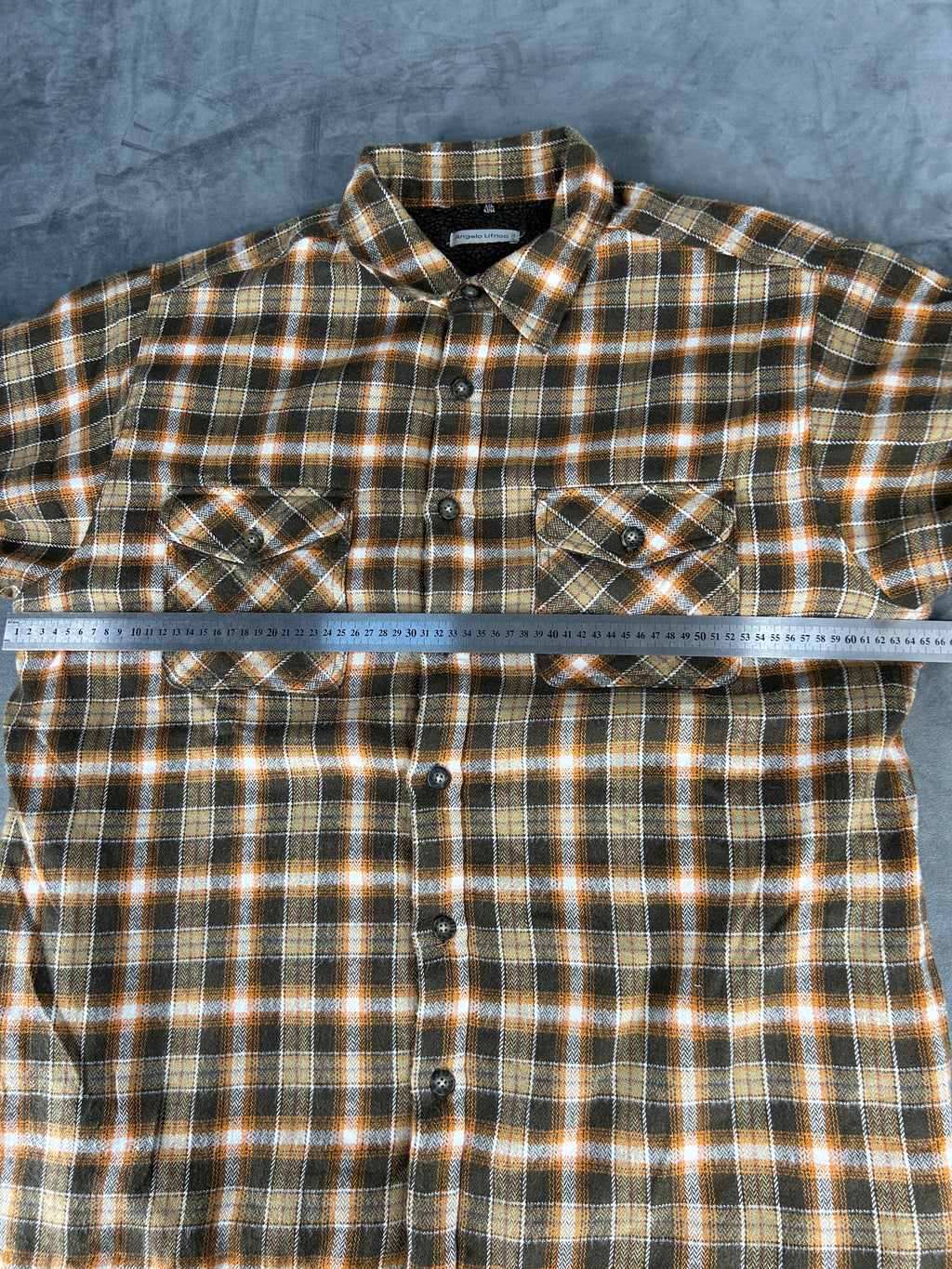 Camicia-giacca a quadri foderata in sherpa vintage – Uomo Taglia 2XL