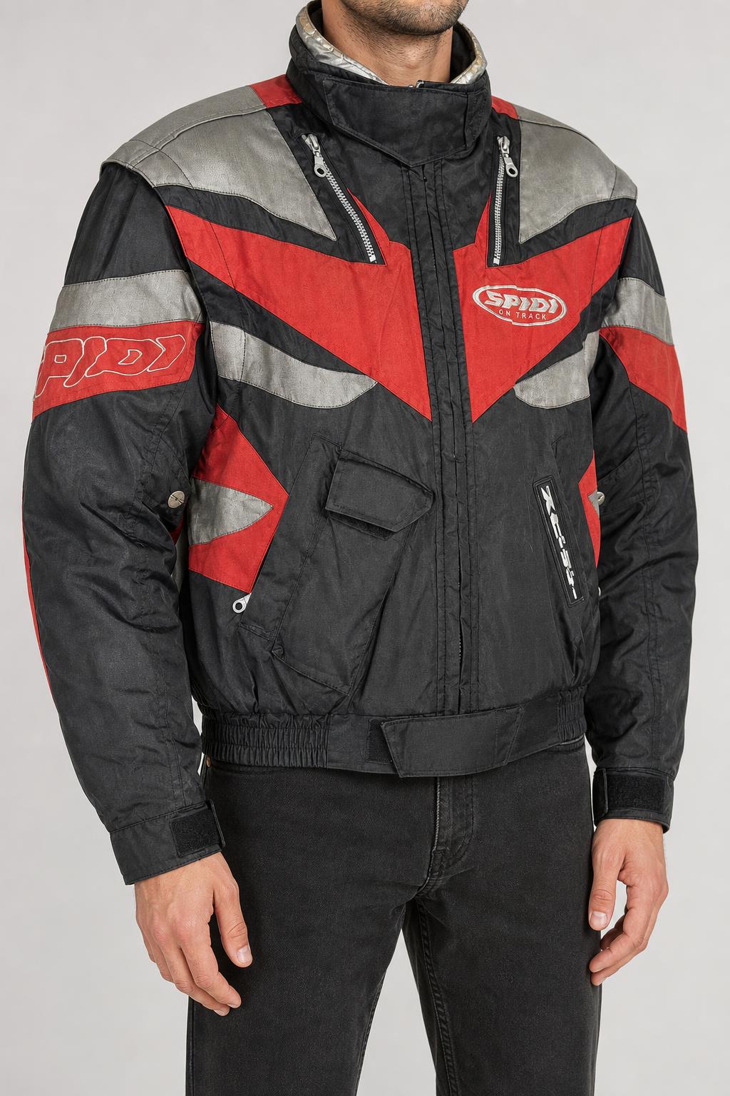 Giacca da moto Spidi rosso e nero vintage – Uomo Taglia L