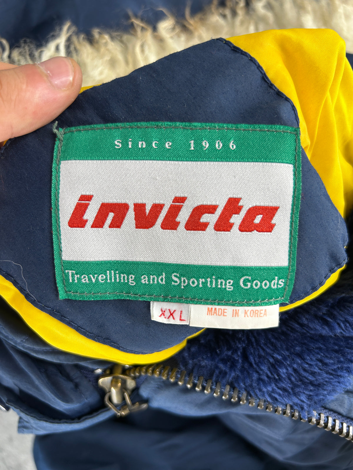 Parka imbottito blu navy Invicta vintage – Uomo Taglia 2XL