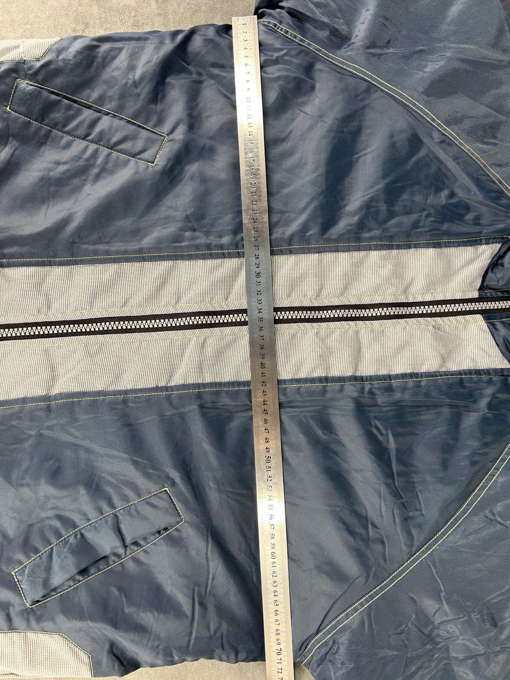 Giacca a vento imbottita azzurra e grigia SCS vintage – Uomo Taglia S