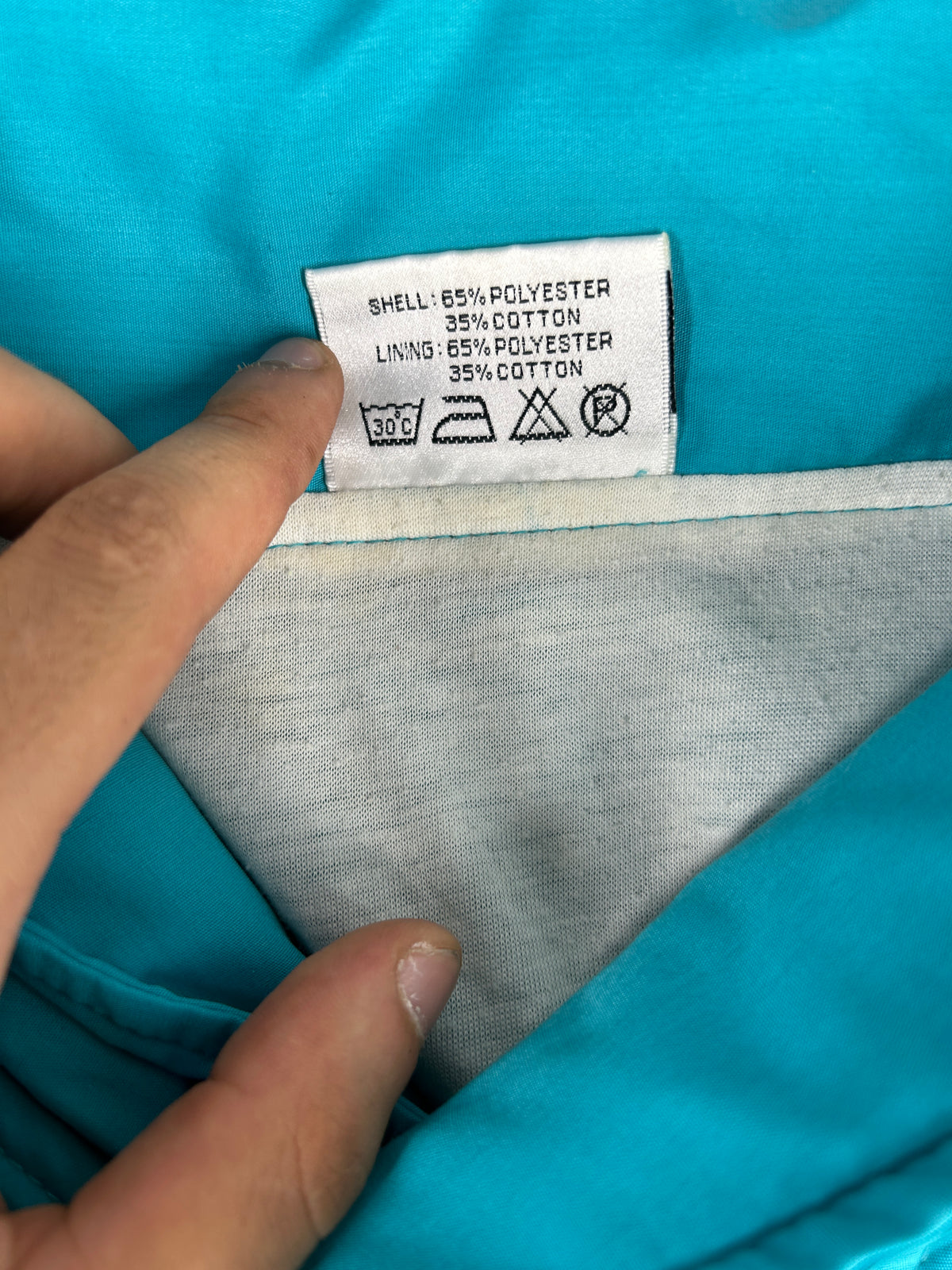 Giacca a vento azzurra e blu vintage anni 90 – Uomo Taglia L