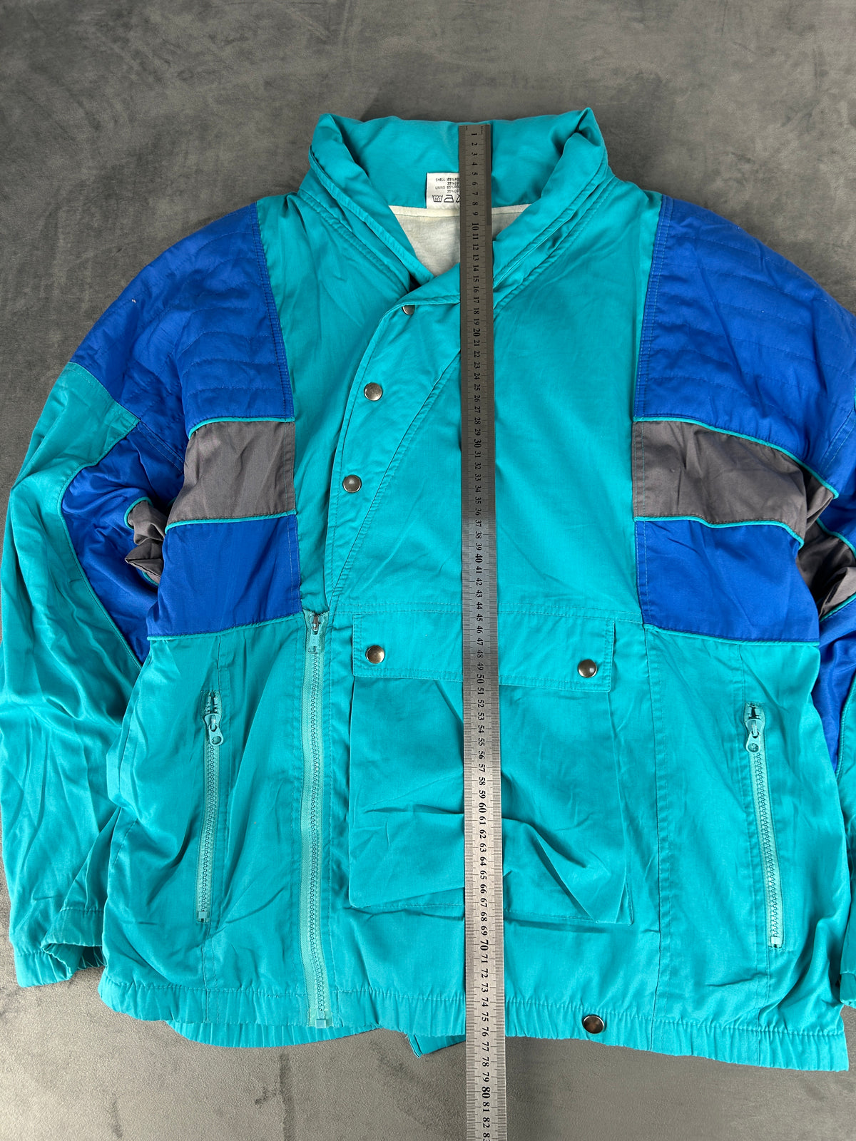 Giacca a vento azzurra e blu vintage anni 90 – Uomo Taglia L