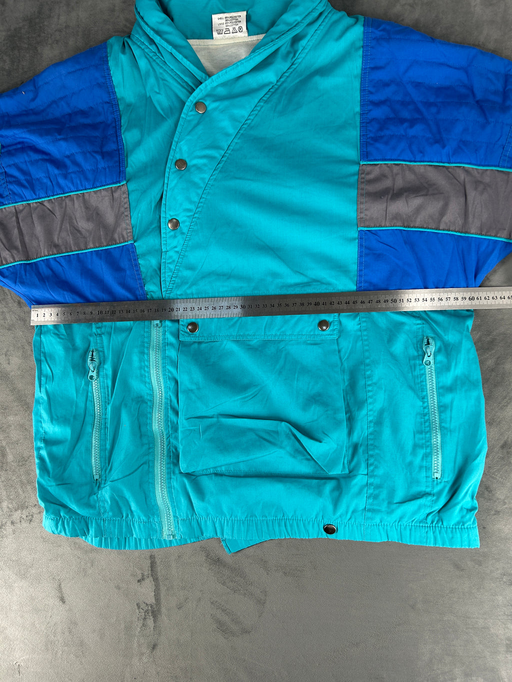 Giacca a vento azzurra e blu vintage anni 90 – Uomo Taglia L