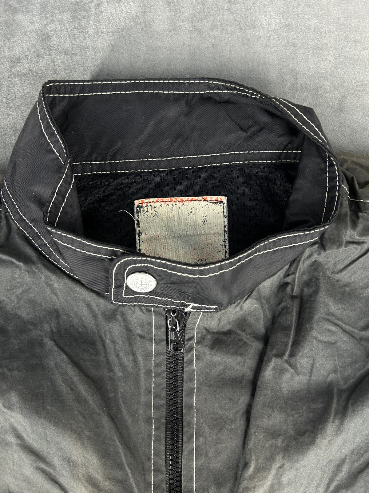 Giacca nera e grigia in nylon vintage – Uomo Taglia L