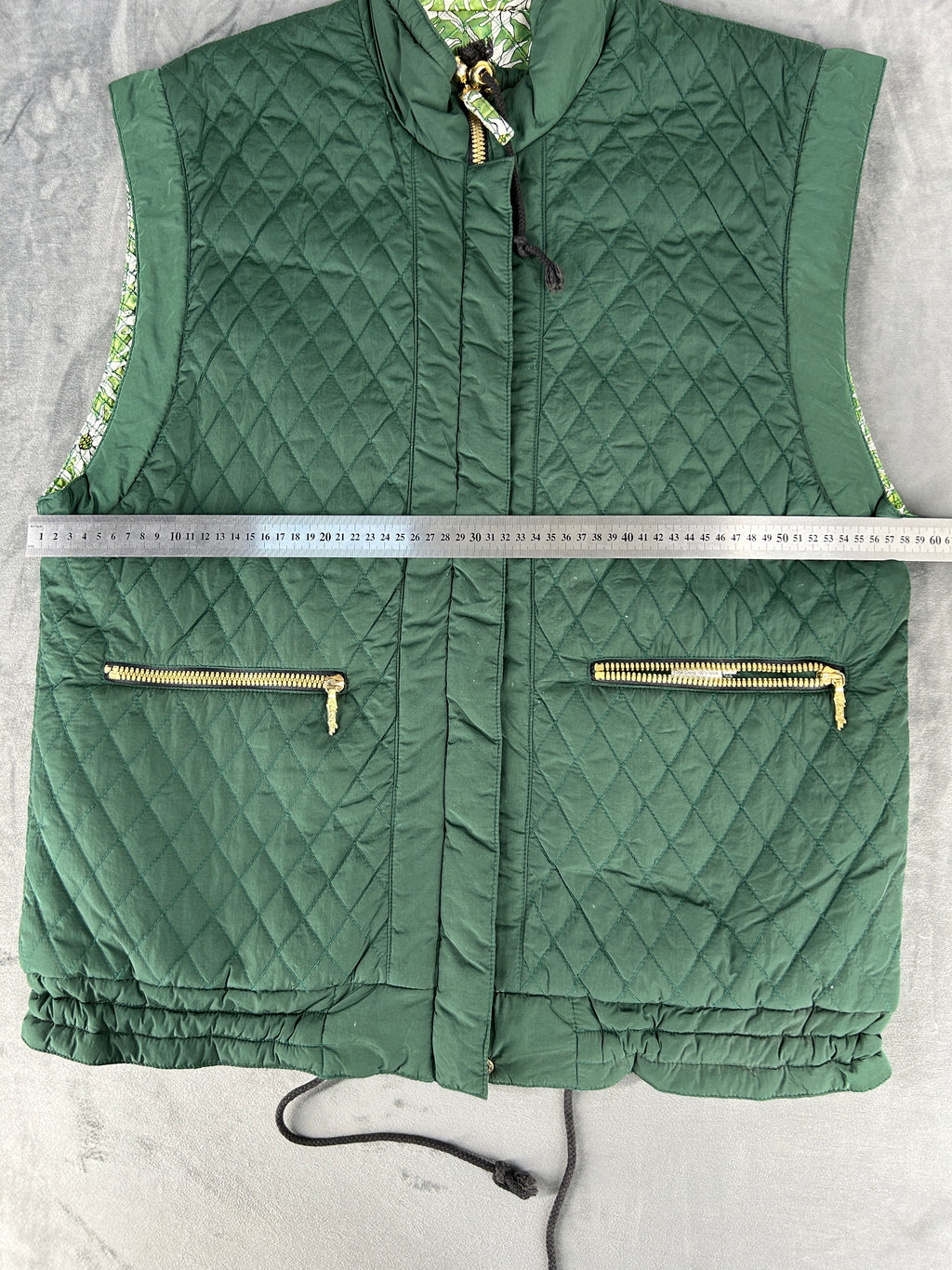 Gilet imbottito verde reversibile vintage – Donna Taglia L
