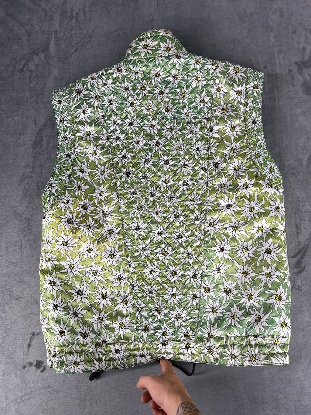 Gilet imbottito verde reversibile vintage – Donna Taglia L