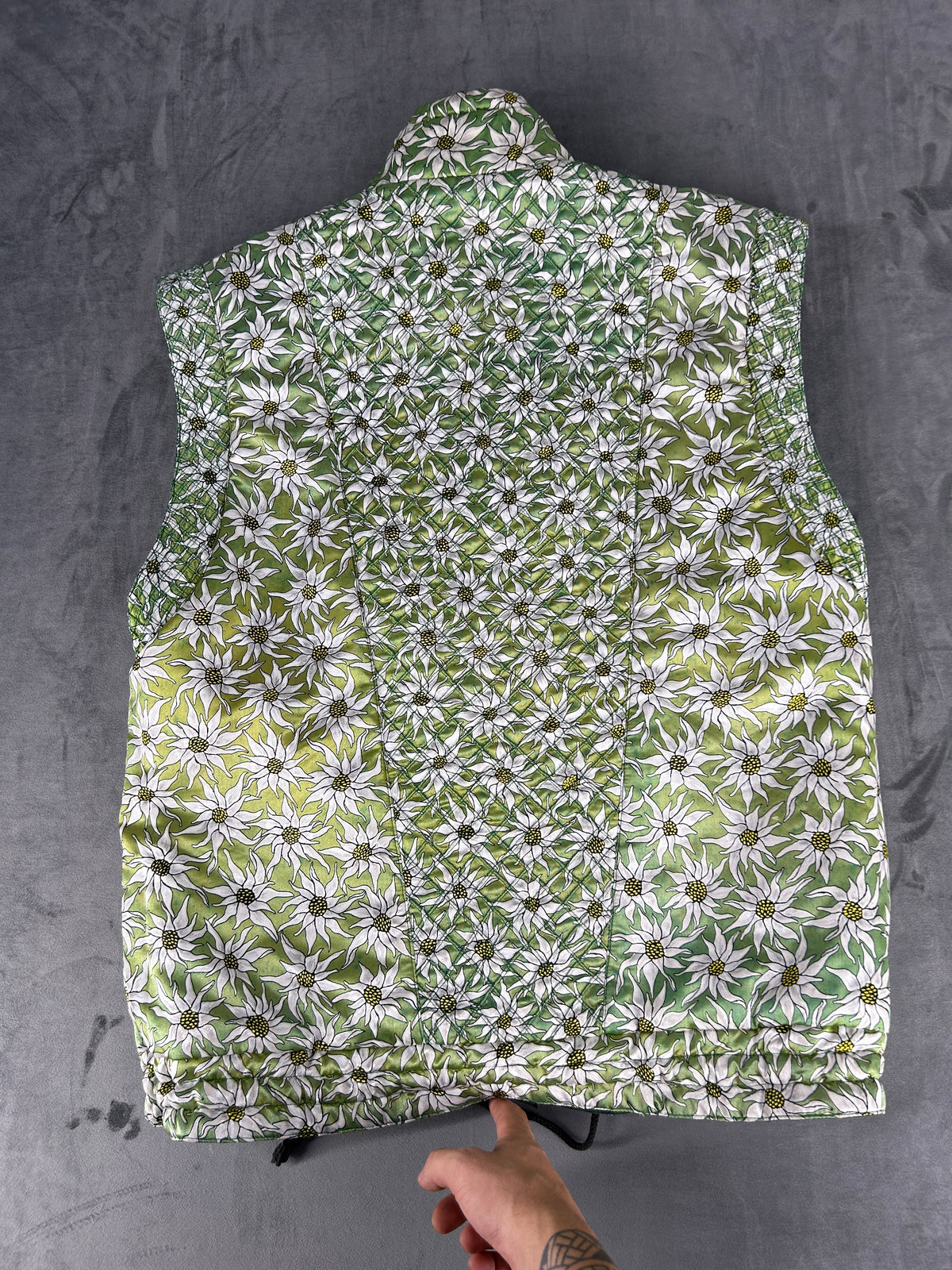 Gilet imbottito verde reversibile vintage – Donna Taglia L