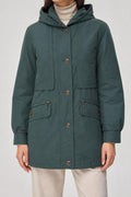 Parka verde salvia con cappuccio vintage – Donna Taglia M