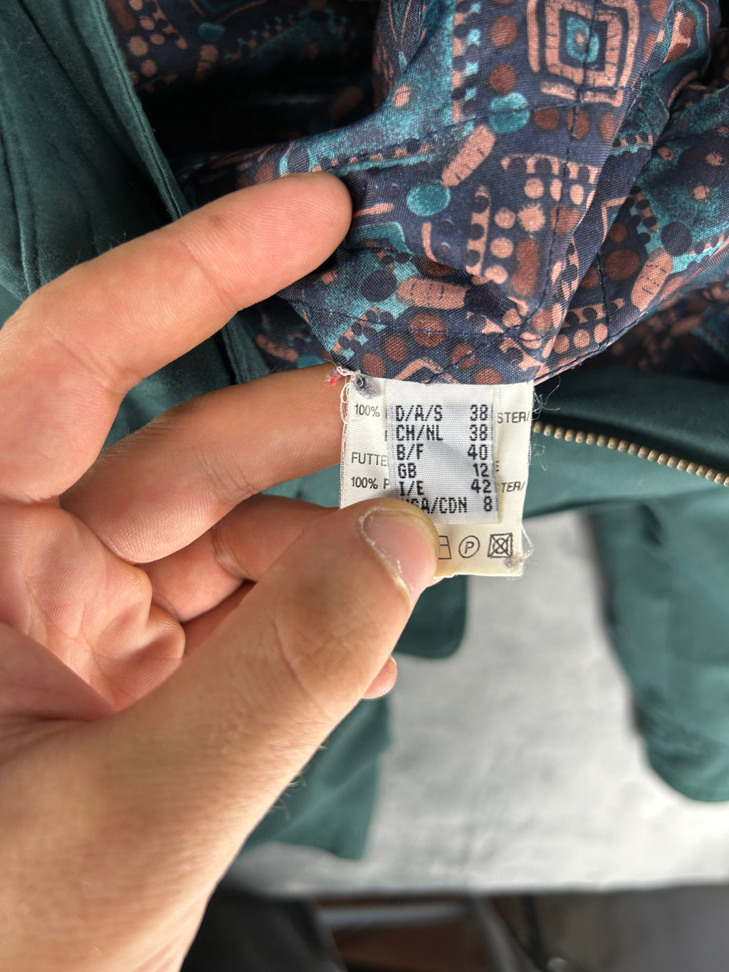 Parka verde salvia con cappuccio vintage – Donna Taglia M