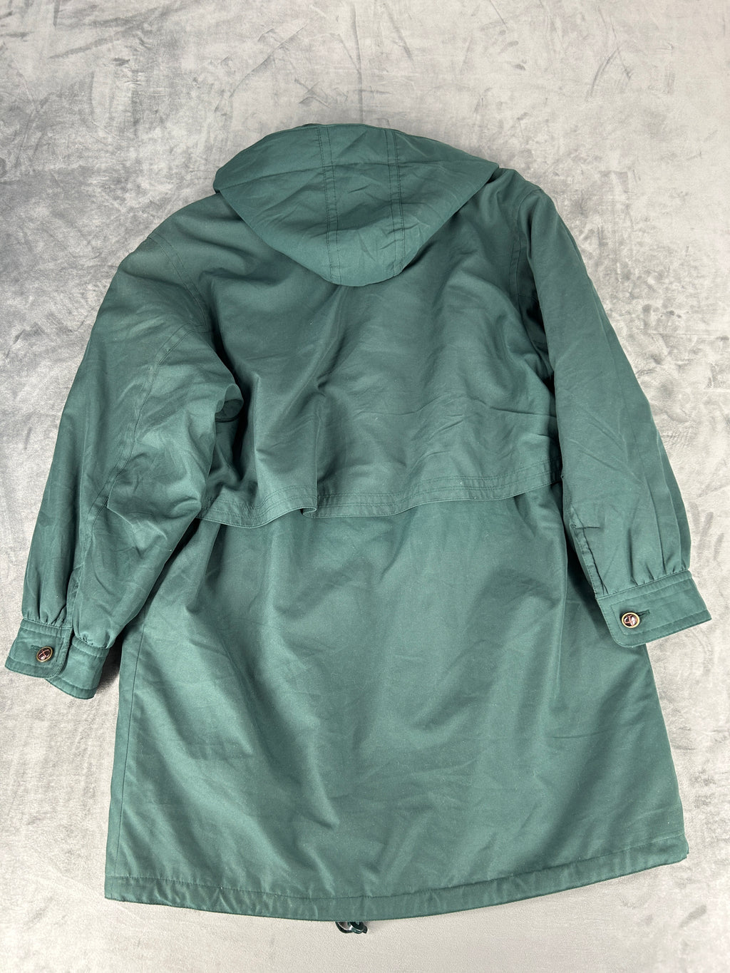 Parka verde salvia con cappuccio vintage – Donna Taglia M