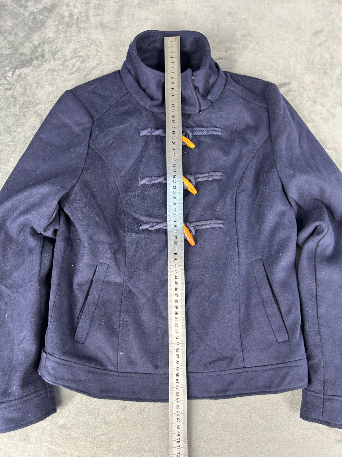 Giacca blu navy con alamari in lana vintage – Donna Taglia L