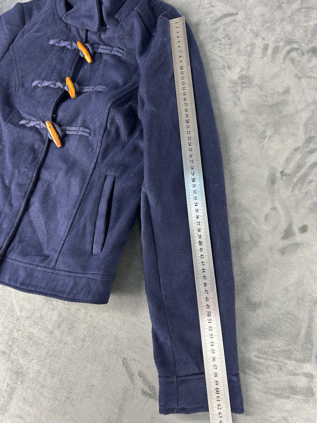 Giacca blu navy con alamari in lana vintage – Donna Taglia L