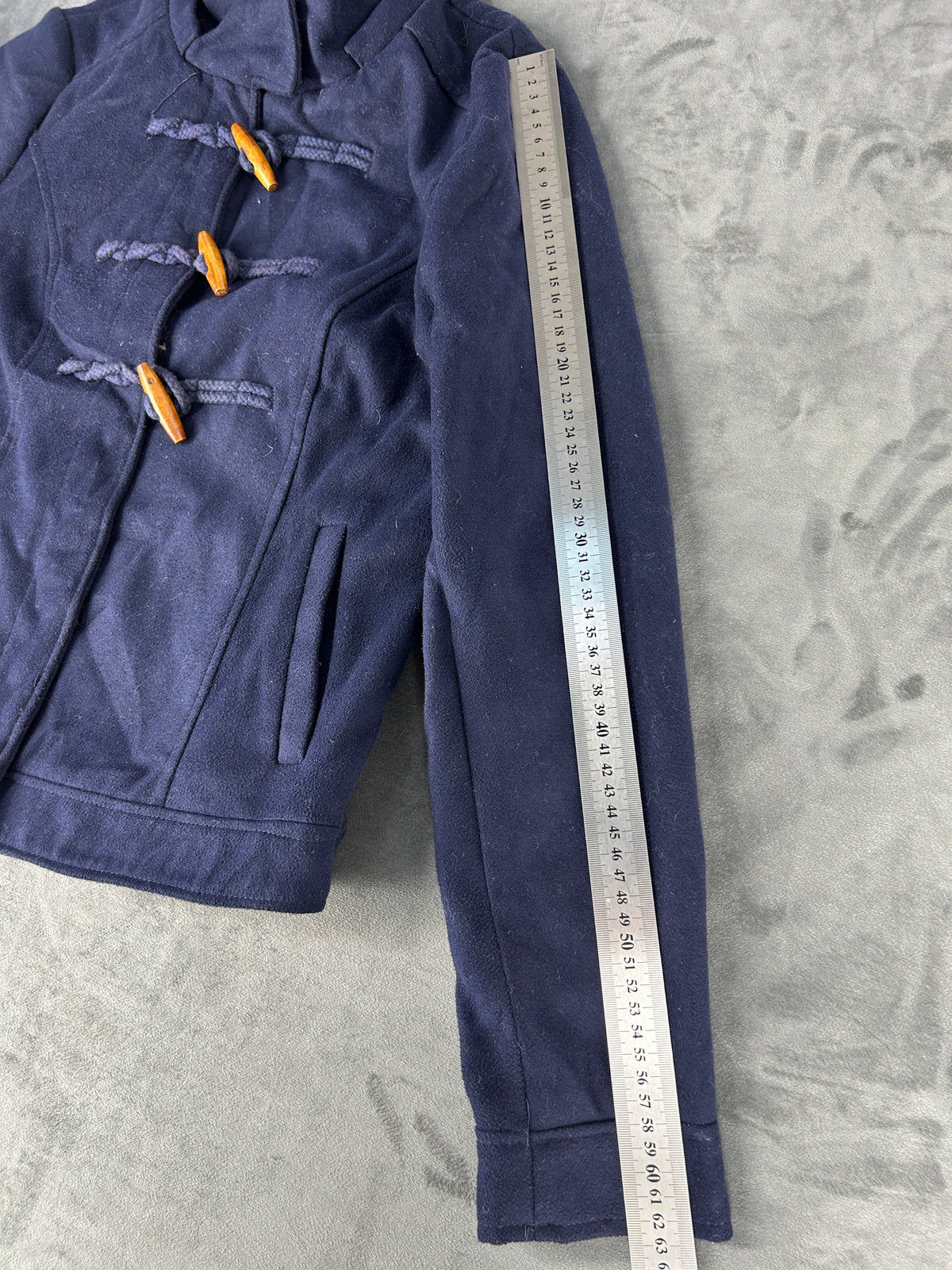 Giacca blu navy con alamari in lana vintage – Donna Taglia L