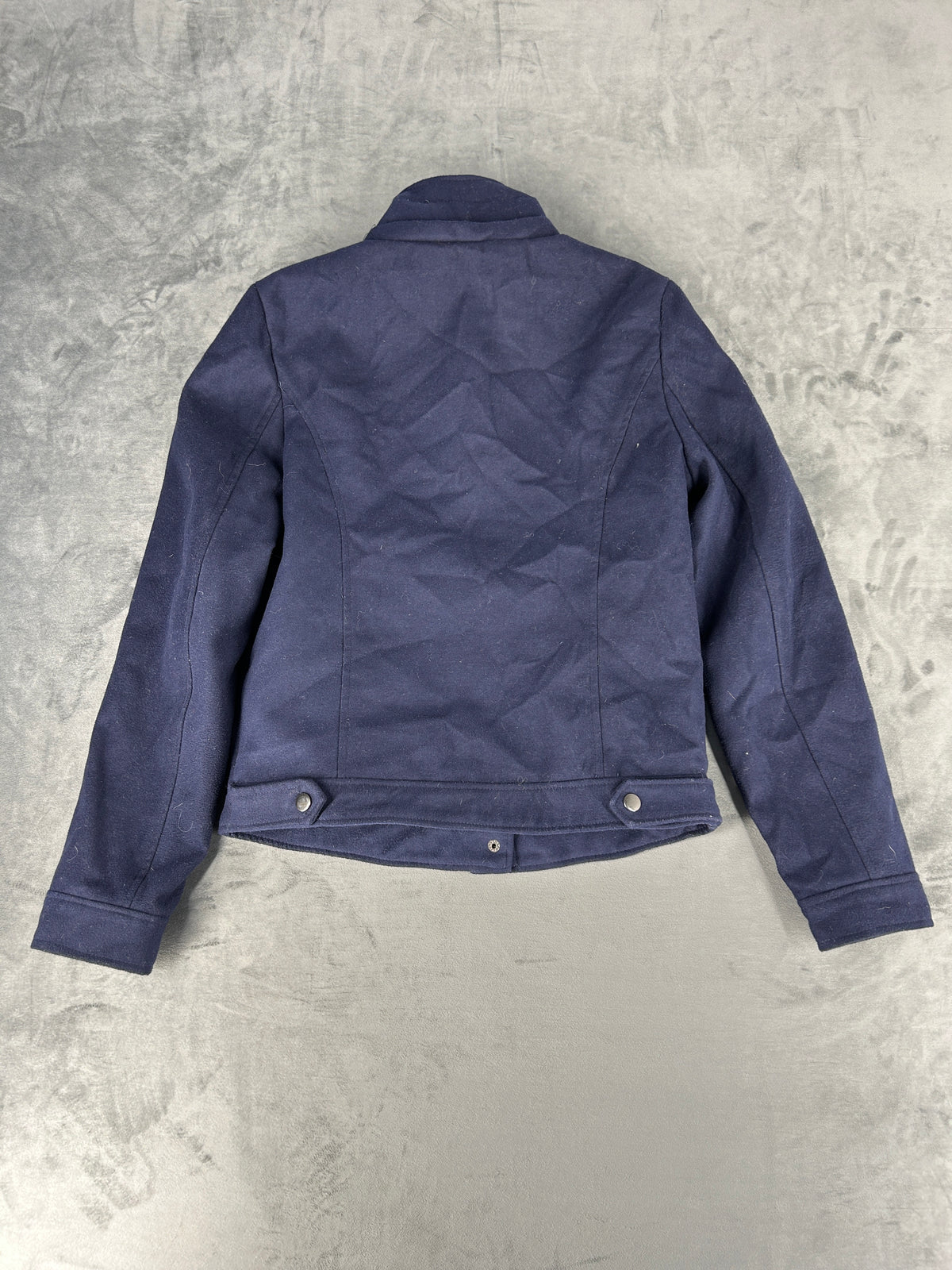 Giacca blu navy con alamari in lana vintage – Donna Taglia L