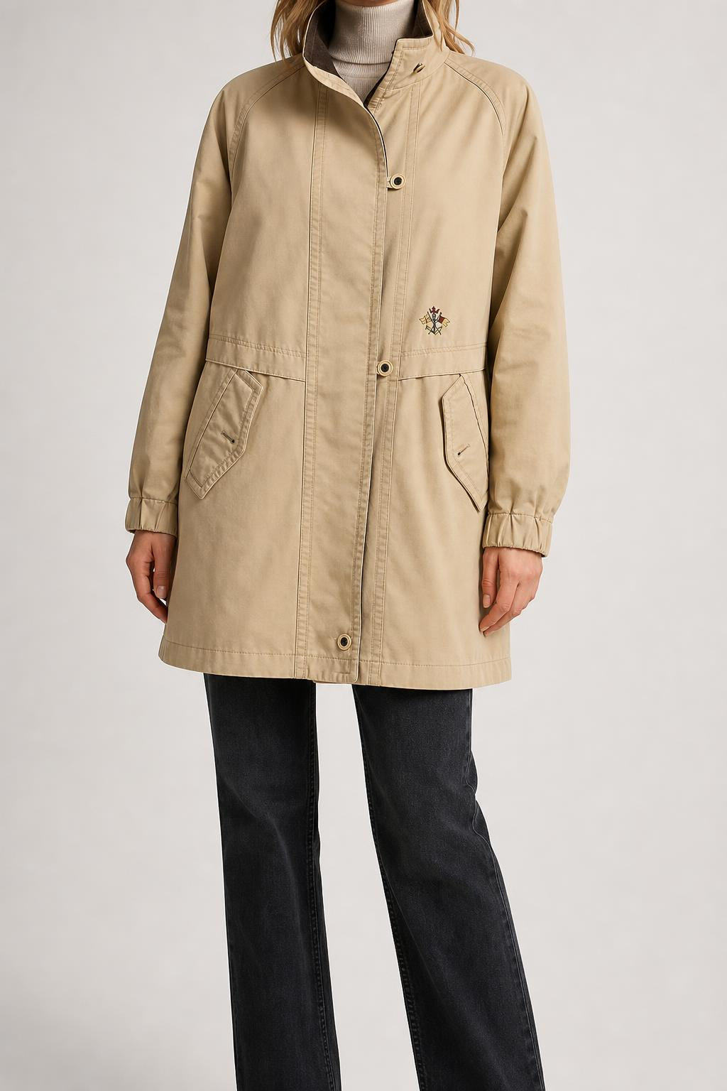 Giaccone beige collo e fodera in pile vintage – Donna Taglia L