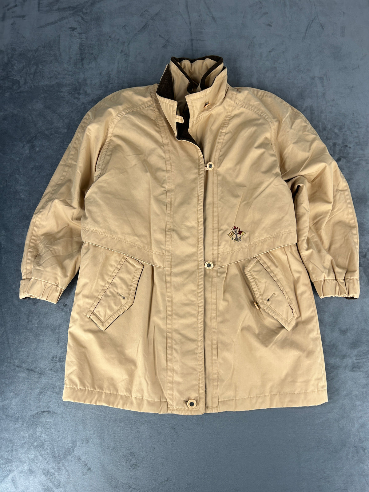 Giaccone beige collo e fodera in pile vintage – Donna Taglia L