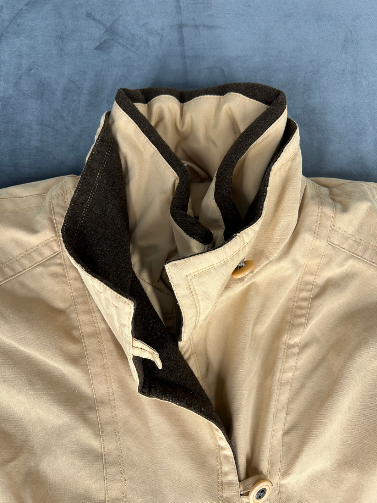 Giaccone beige collo e fodera in pile vintage – Donna Taglia L