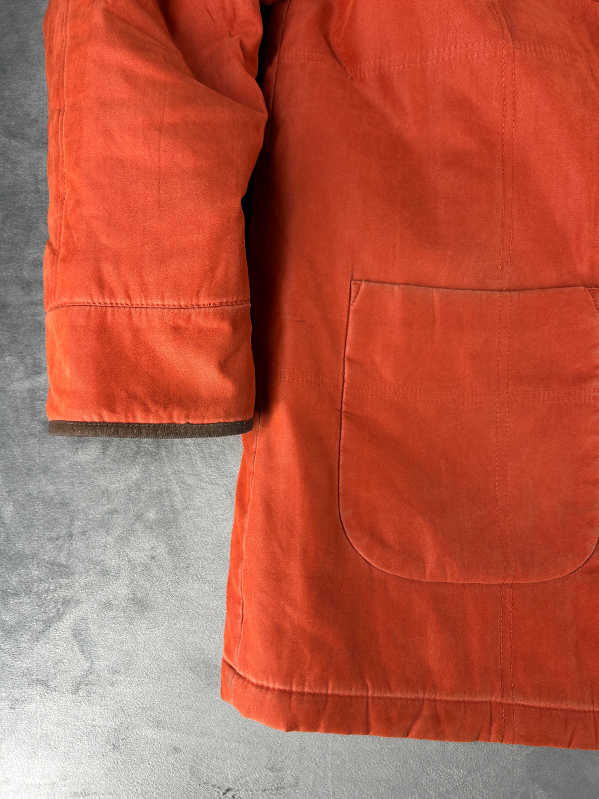 Montgomery arancione ruggine Kirsten cappuccio in pelliccia vintage – Donna Taglia XL