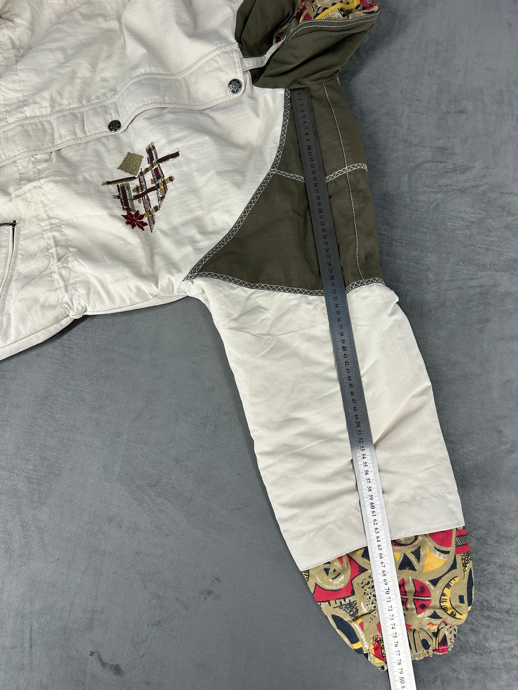 Giacca a vento bianca e verde militare vintage anni 90 – Donna Taglia XL
