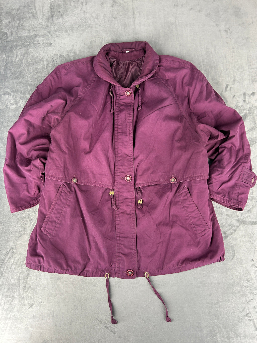 Giaccone prugna con coulisse vintage – Donna Taglia XL