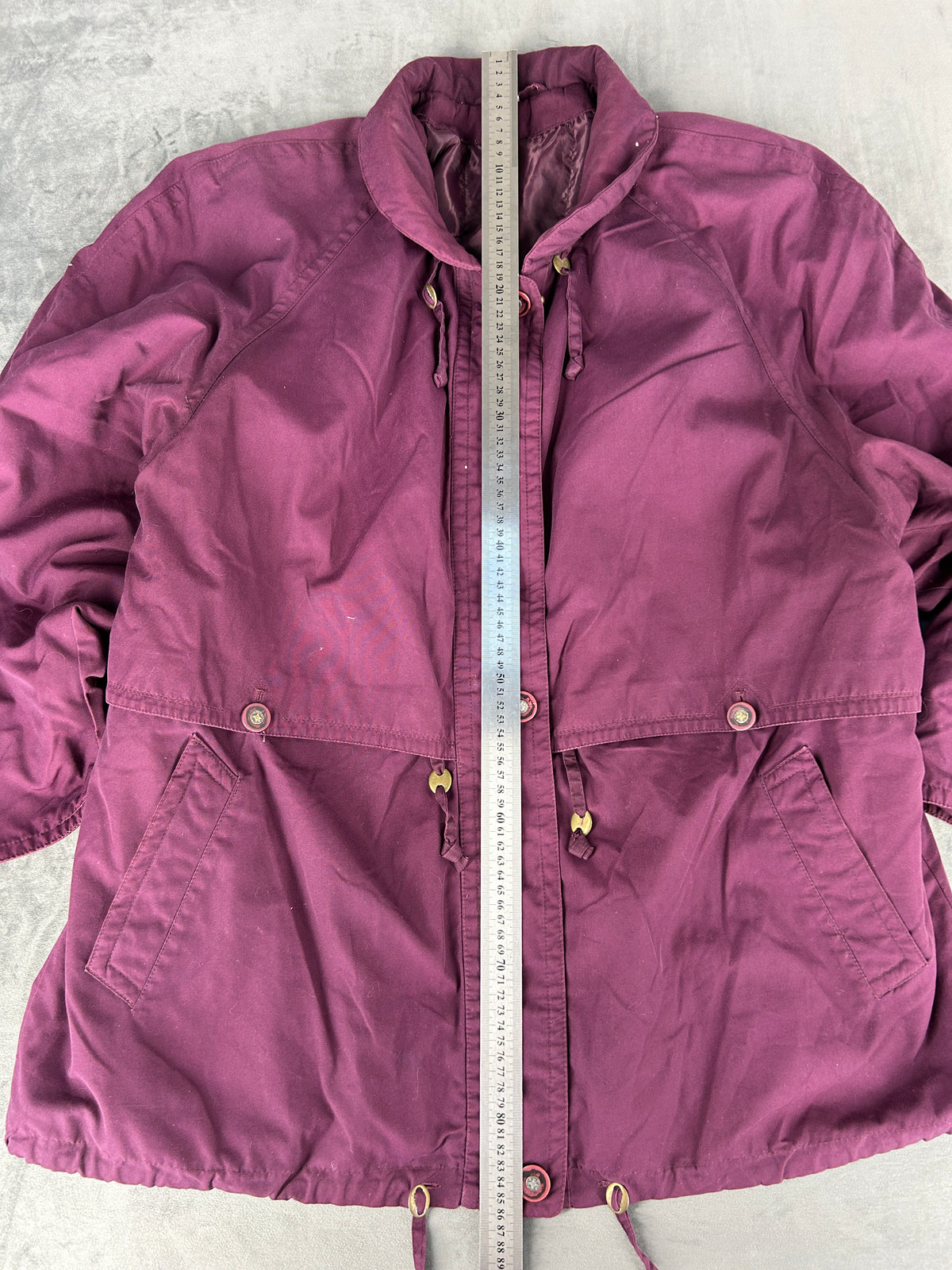 Giaccone prugna con coulisse vintage – Donna Taglia XL