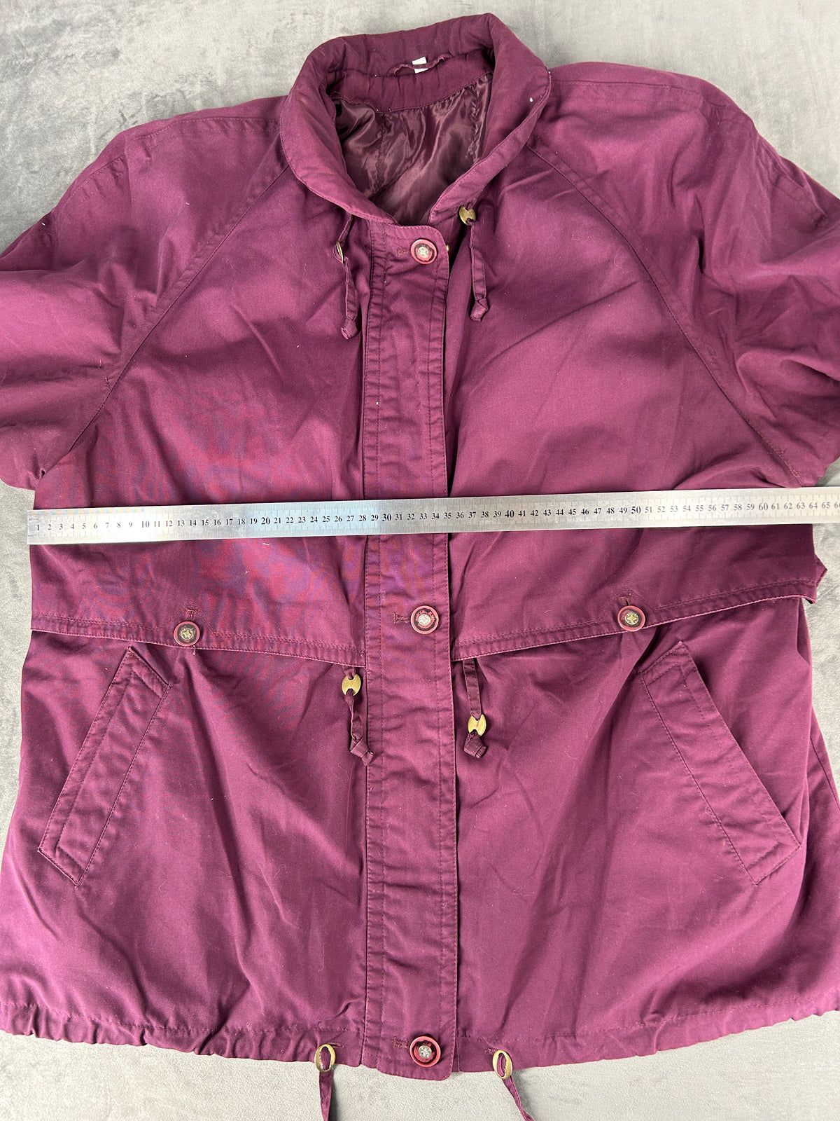 Giaccone prugna con coulisse vintage – Donna Taglia XL