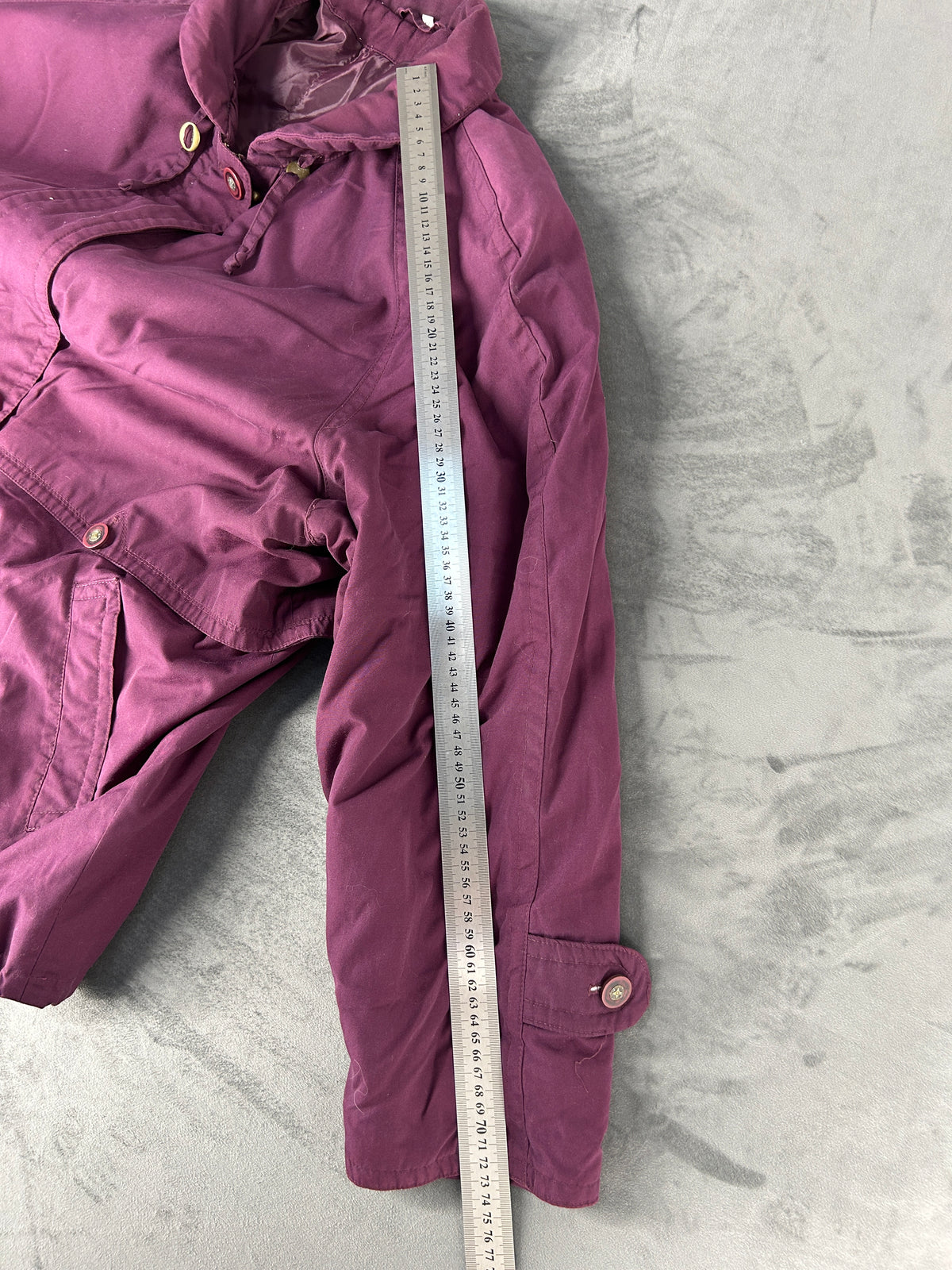 Giaccone prugna con coulisse vintage – Donna Taglia XL