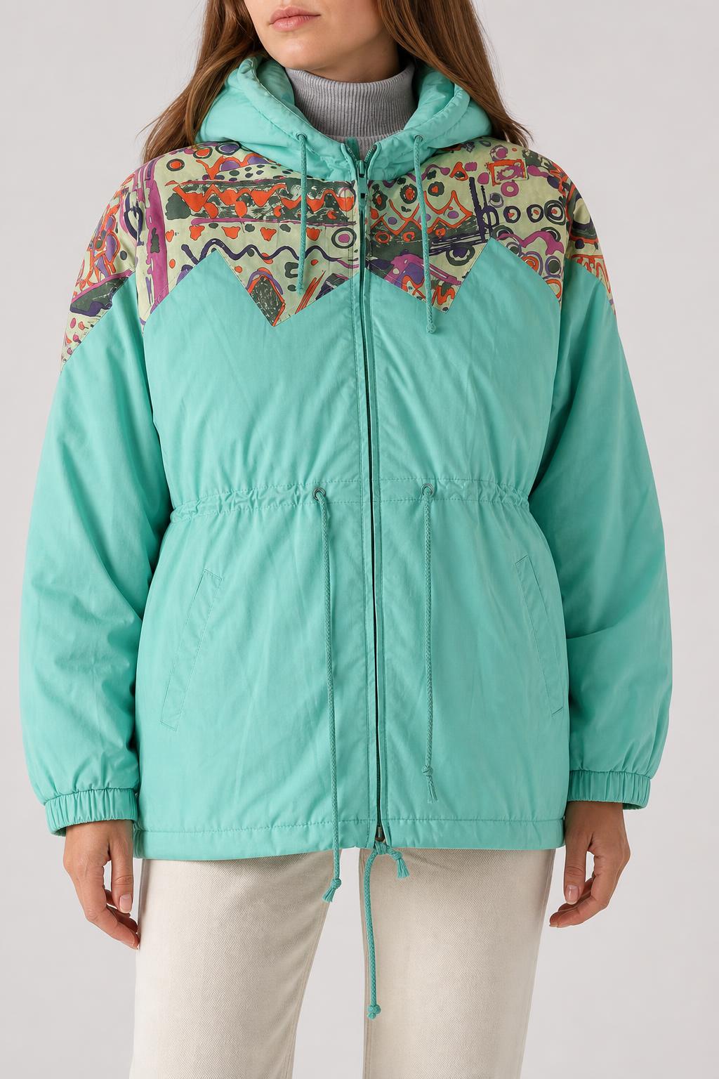 Giaccone imbottito verde acqua vintage anni 90 – Donna Taglia L