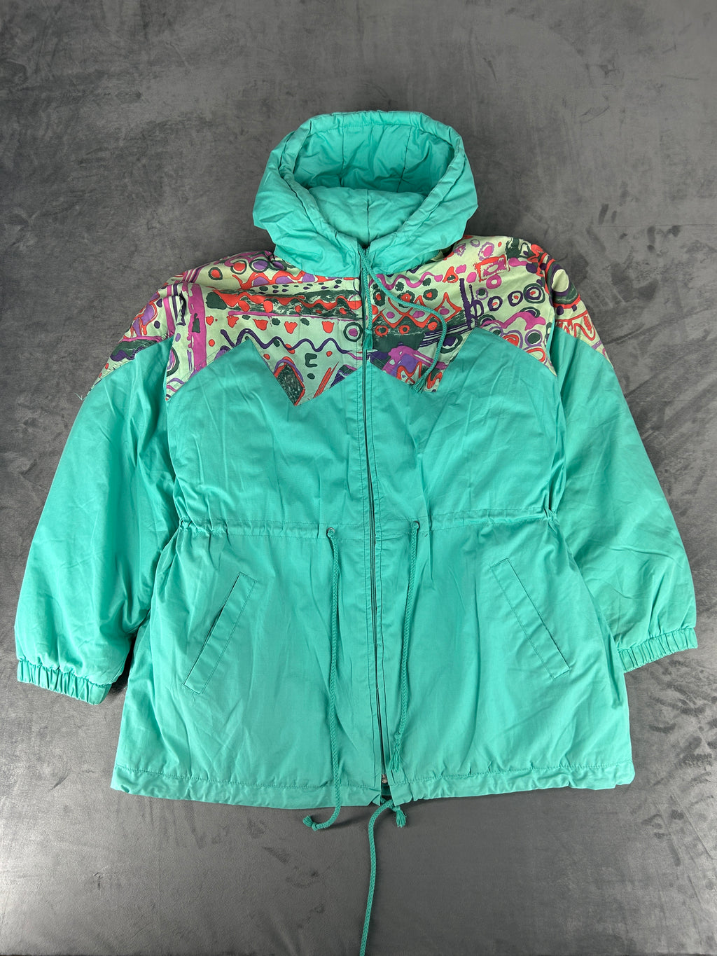 Giaccone imbottito verde acqua vintage anni 90 – Donna Taglia L