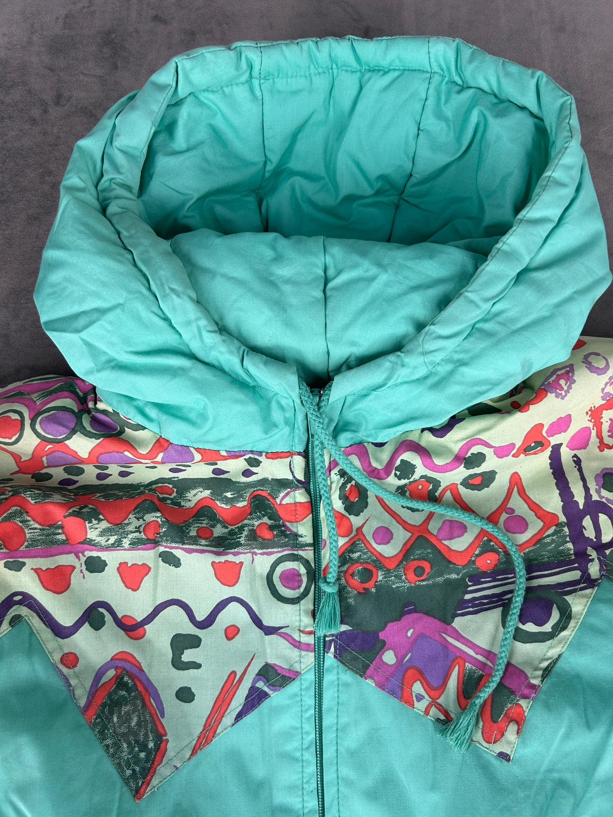 Giaccone imbottito verde acqua vintage anni 90 – Donna Taglia L