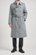 Trench doppiopetto grigio azzurro con cintura vintage – Uomo Taglia L