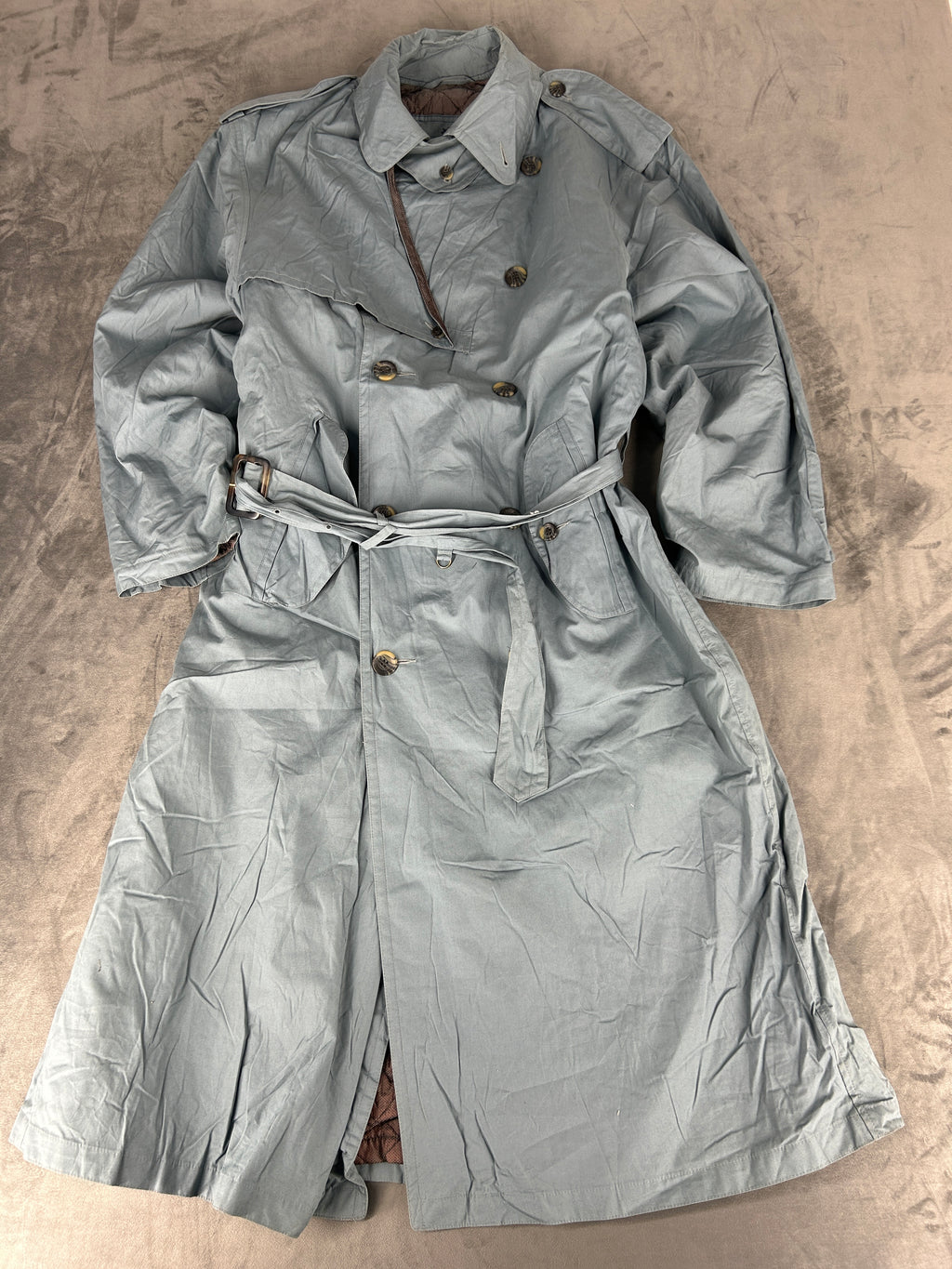 Trench doppiopetto grigio azzurro con cintura vintage – Uomo Taglia L