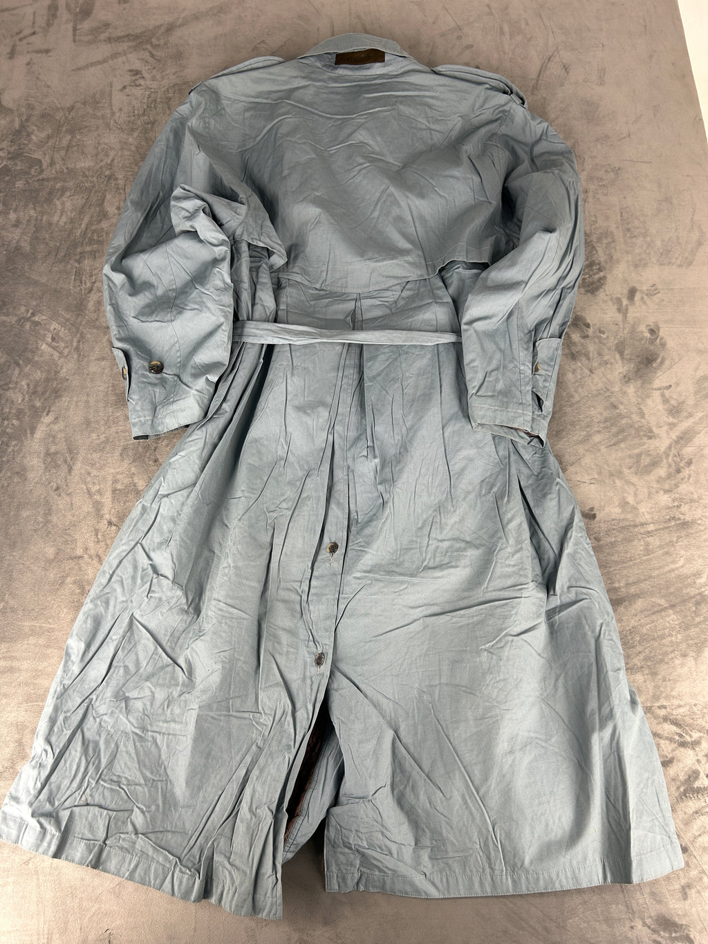 Trench doppiopetto grigio azzurro con cintura vintage – Uomo Taglia L