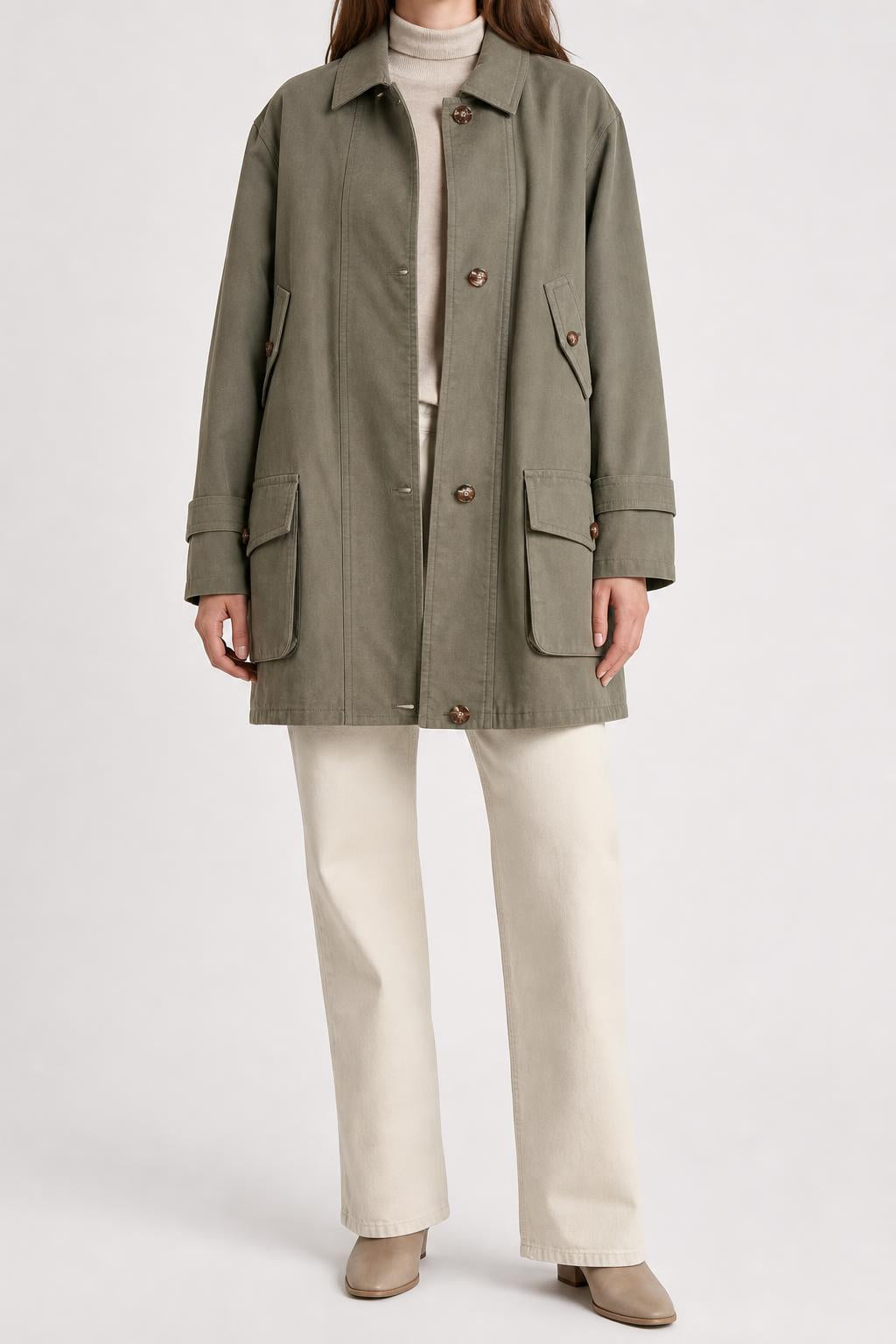 Soprabito verde militare Laura Lebek vintage – Donna Taglia XL