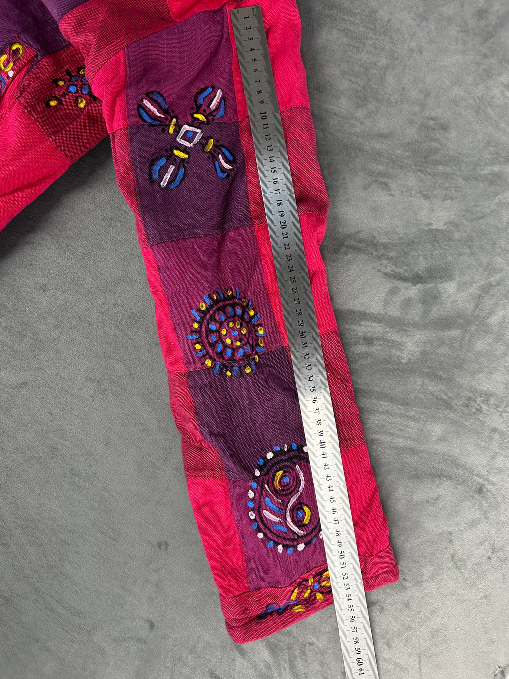 Giacca etnica fuxia e viola con pile OPC vintage – Donna Taglia L