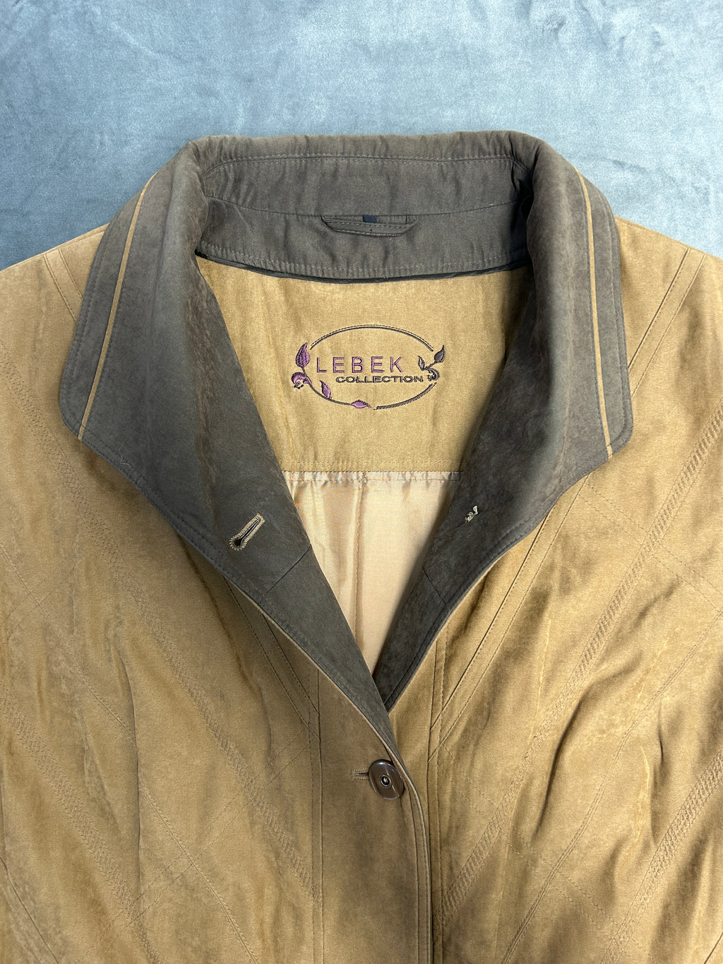 Giaccone effetto camoscio beige Lebek vintage – Donna Taglia XL