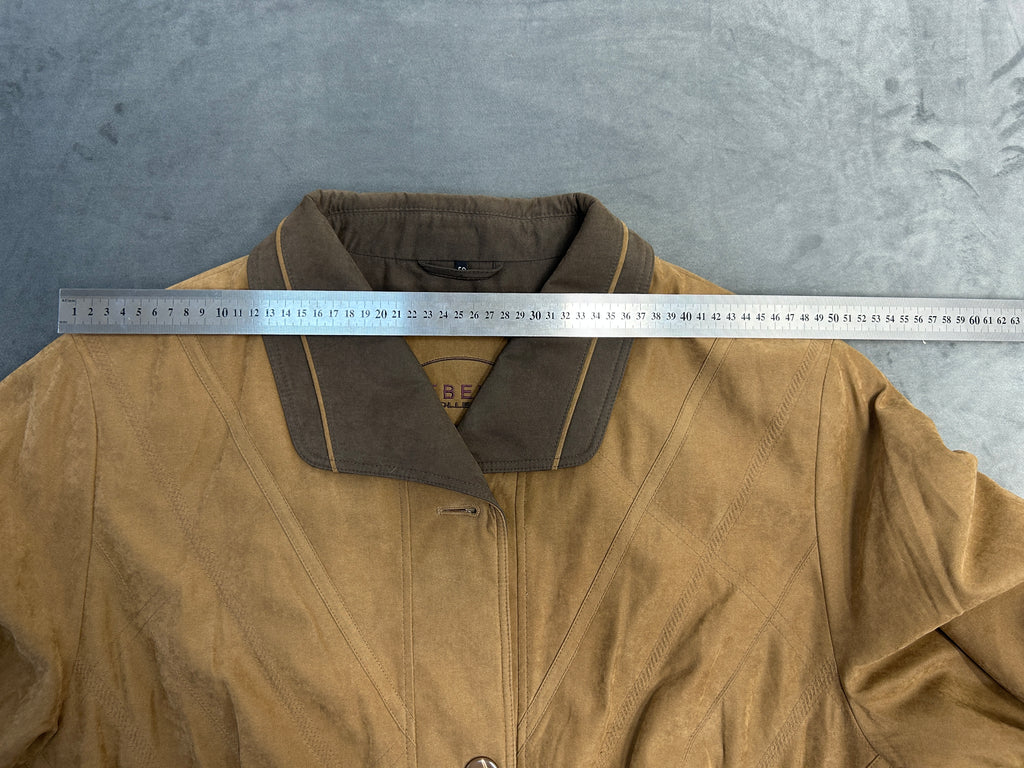 Giaccone effetto camoscio beige Lebek vintage – Donna Taglia XL