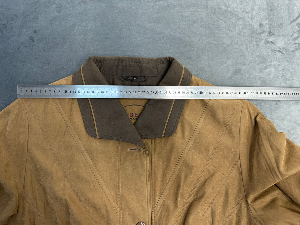 Giaccone effetto camoscio beige Lebek vintage – Donna Taglia XL